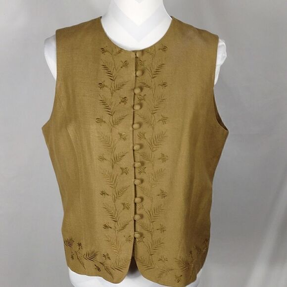 Bushwacker Linen Embroidered Woman's Vest - Picture 1 of 7